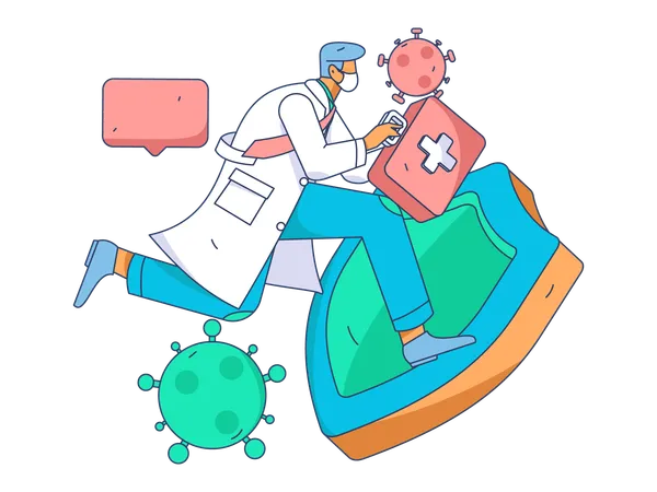 Lab assistant research on medicine  イラスト