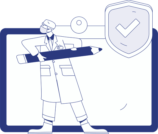 Lab assistant research on medicine  Illustration