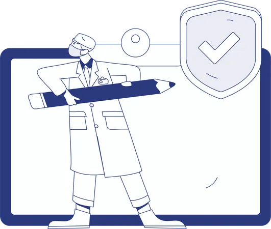 Lab assistant research on medicine  Illustration