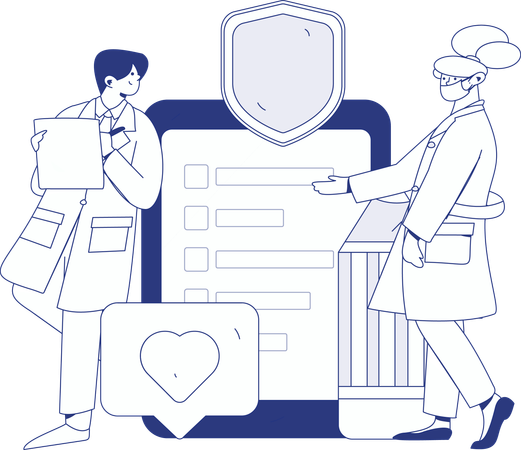 Lab assistant research on medicine  Illustration