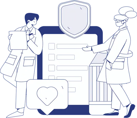Lab assistant research on medicine  Illustration