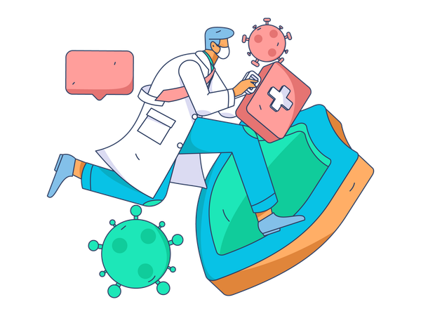 Lab assistant research on medicine  Illustration