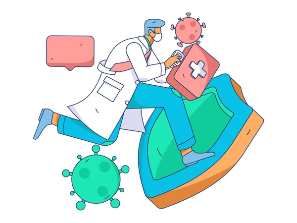 Lab assistant research on medicine  Illustration