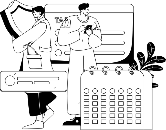 Lab assistants doing experiment  Illustration