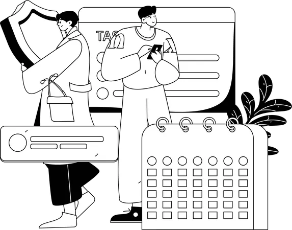 Lab assistants doing experiment  Illustration