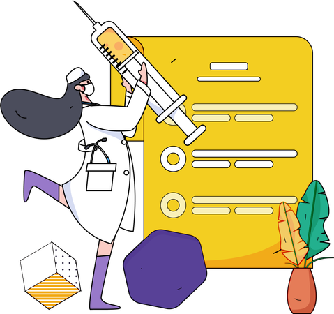 Lab assistants doing experiments on chemicals  Illustration