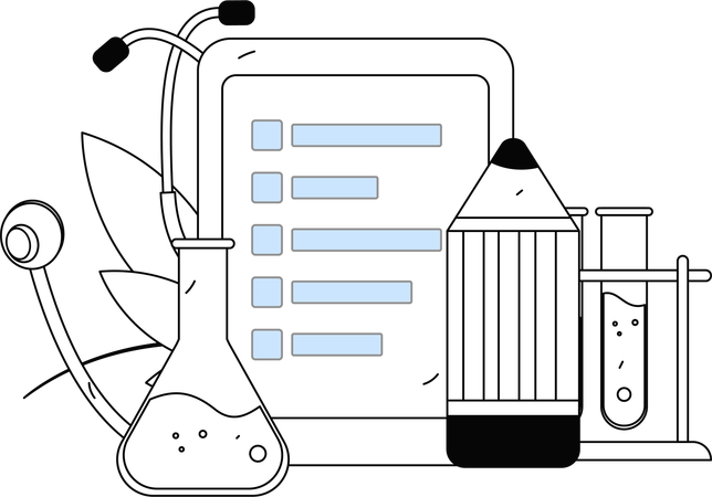 Lab chemicals report generated by doctor  Illustration