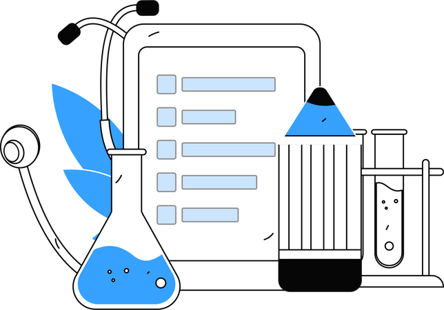 Lab chemicals report generated by doctor  Illustration