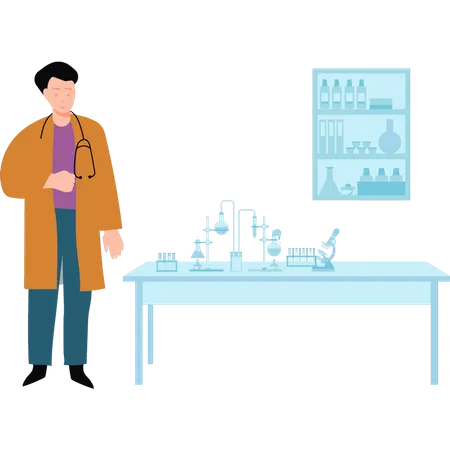 Lab doctor conducting experiments  Illustration