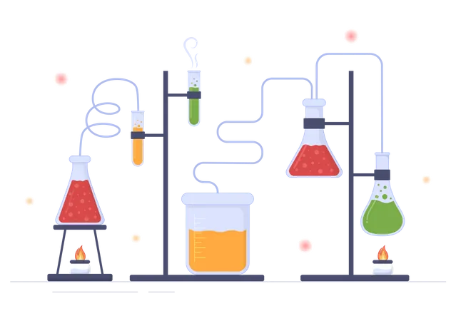 Lab Equipment And Research  Illustration