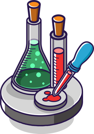 Lab experiment bottle Illustration