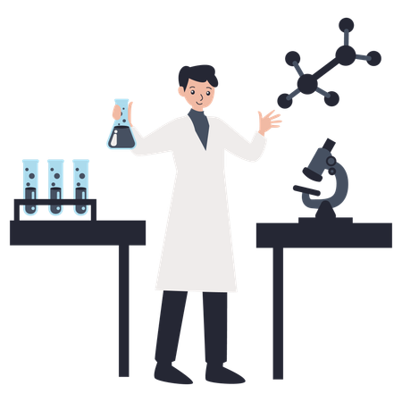 Lab Experiments performed by scientist  Illustration