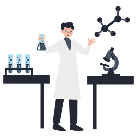 Lab Experiments performed by scientist  Illustration