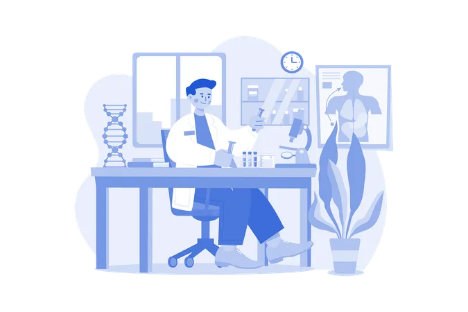Research Lab Illustration Concept On White Background Illustration