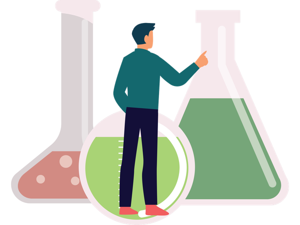 Lab scientist doing chemical test  Illustration