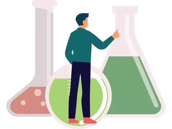 Lab scientist doing chemical test  Illustration