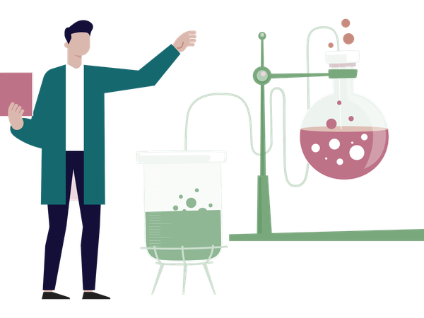Lab scientist doing chemical test  Illustration
