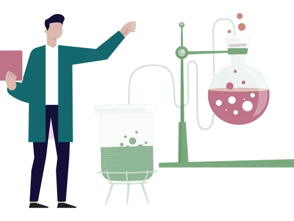 Lab scientist doing chemical test  Illustration