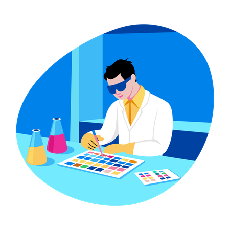 Lab scientist doing experiment  Illustration