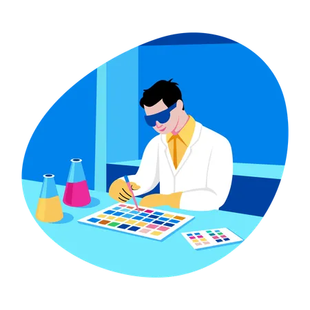 Lab scientist doing experiment  Illustration