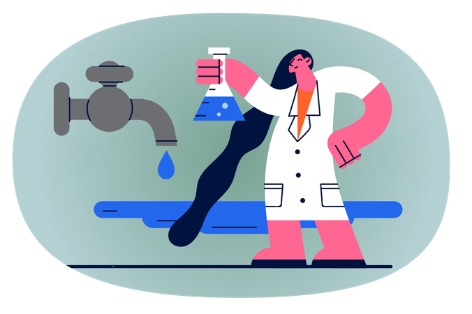 Lab scientist doing lab experiment  Illustration