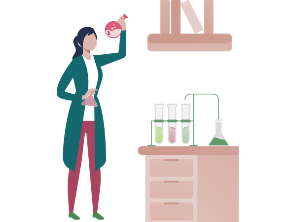 Lab scientist doing scientific research  Illustration