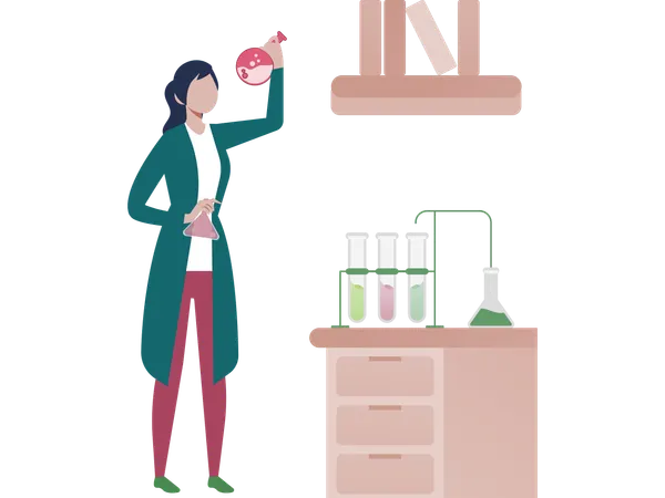 Lab scientist doing scientific research  Illustration