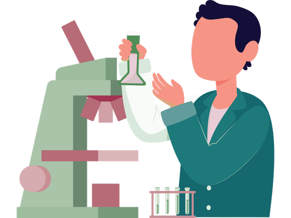 Lab scientist doing scientific research  Illustration