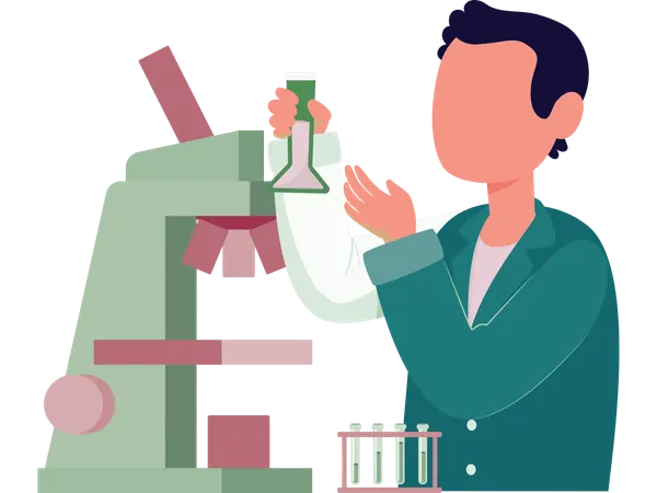 Lab scientist doing scientific research  Illustration