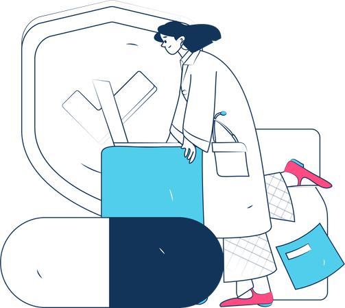 Lab scientist performing lab experiments  Illustration