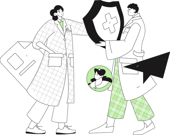Lab scientist performing lab experiments  Illustration