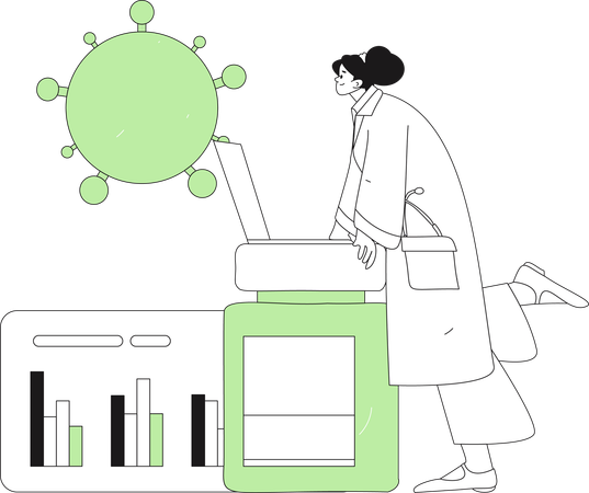 Lab scientist performing lab experiments  Illustration