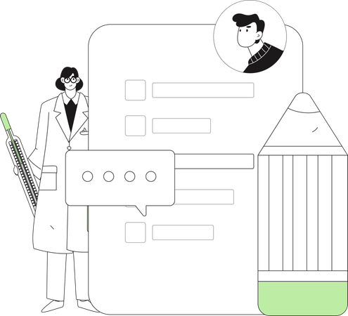 Lab scientist performing lab experiments  Illustration