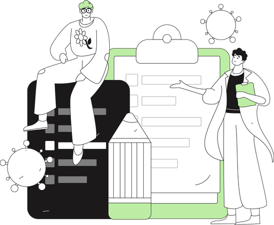 Lab scientist performing lab experiments  Illustration