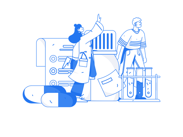 Lab scientist performing lab experiments  Illustration