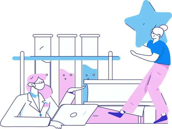 Lab scientist performs experiments  Illustration