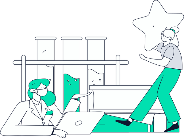 Lab Scientist Performs Experiments  Illustration