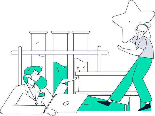 Lab Scientist Performs Experiments  Illustration