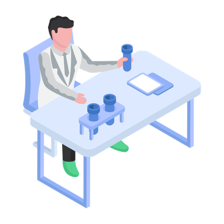 Lab Technician is experimenting  イラスト