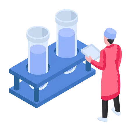 Lab Technician is experimenting  Illustration