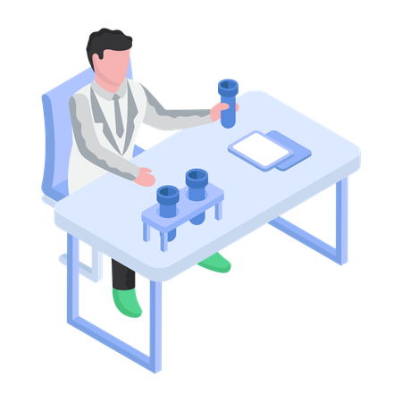 Lab Technician is experimenting  Illustration