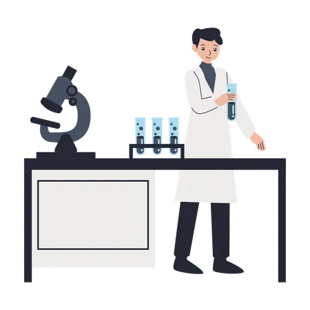 Lab Technicians perform experiments  Illustration