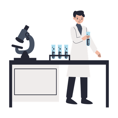 Lab Technicians perform experiments  Illustration