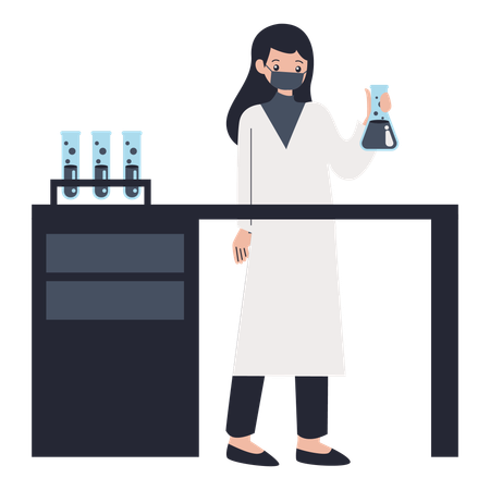 Lab Work carried by researcher  Illustration