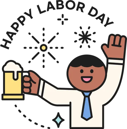 Labor Day Beer  Illustration