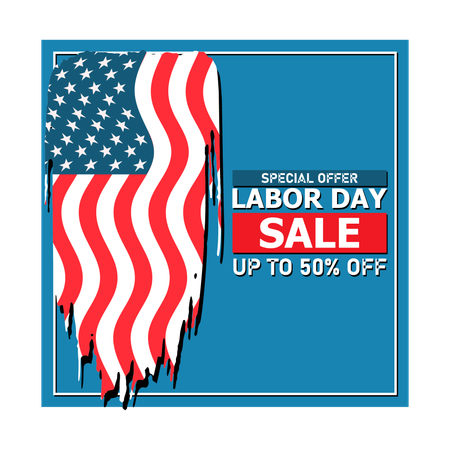 Labor Day celebration with sales  Illustration