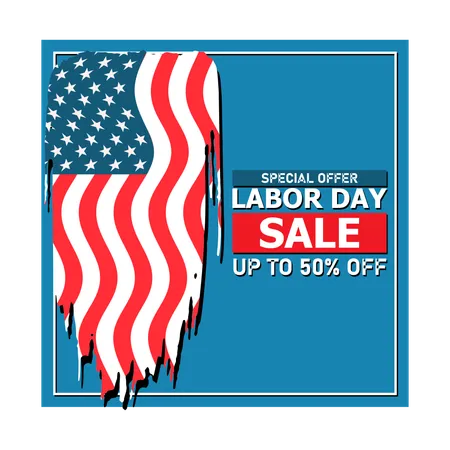 Labor Day celebration with sales  Illustration