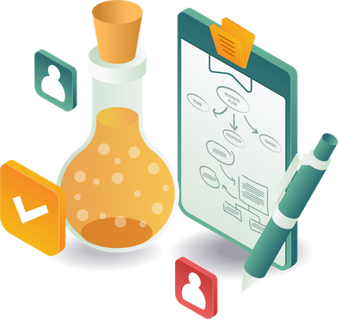 Datentafel zur Analyse von Laborexperimenten  Illustration