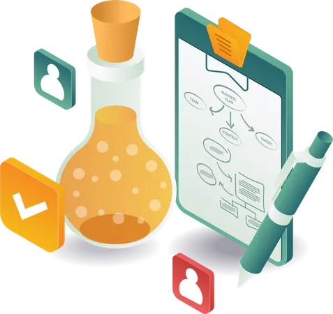 Datentafel zur Analyse von Laborexperimenten  Illustration