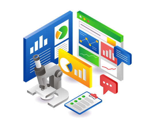 Analyse der Daten von Laborexperimenten  Illustration